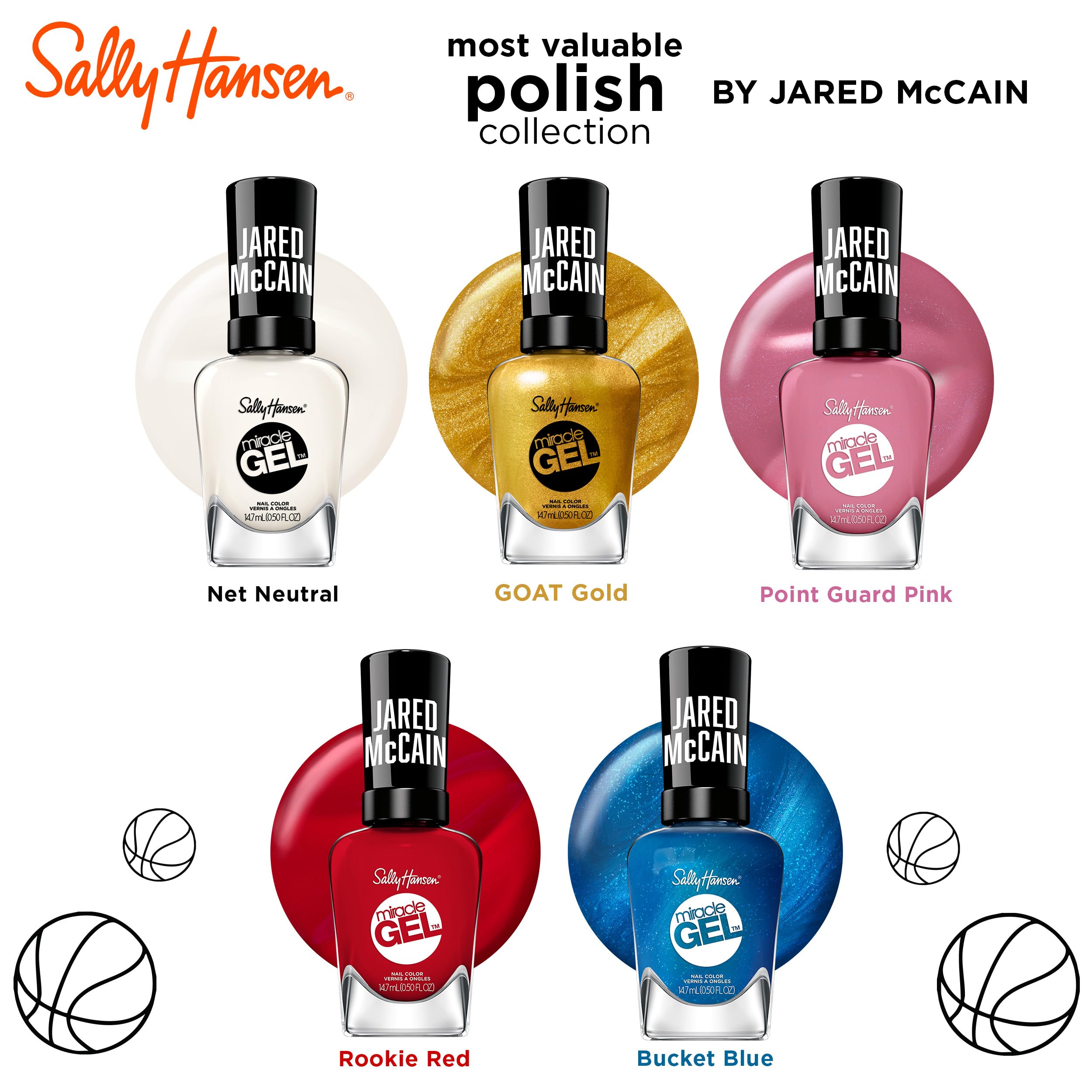 Sally Hansen swatch on nails displaying Bucket Blue color payoff and long-lasting shine