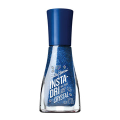 Sally Hansen bottle front view showing cobalt blue polish and quick-dry promise