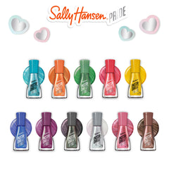 Row of Sally Hansen Pride collection bottles including LGB-Tea, mix-and-match options