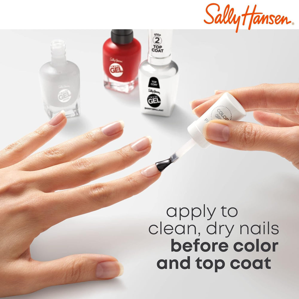 Close-up of Sally Hansen Color Grip clear formula showing lightweight finish