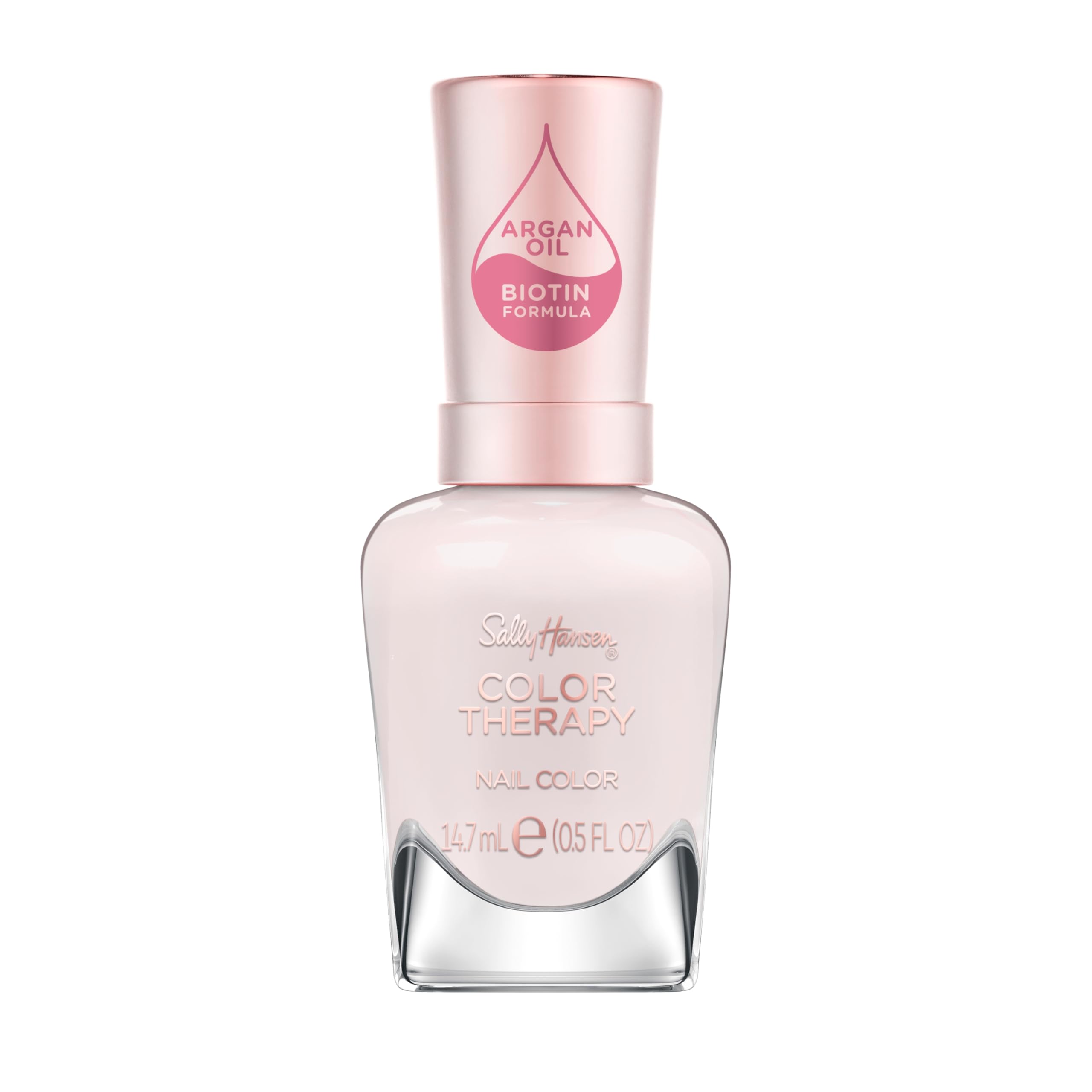 Sally Hansen bottle front view showing 127 No Hesitations and glossy finish benefit