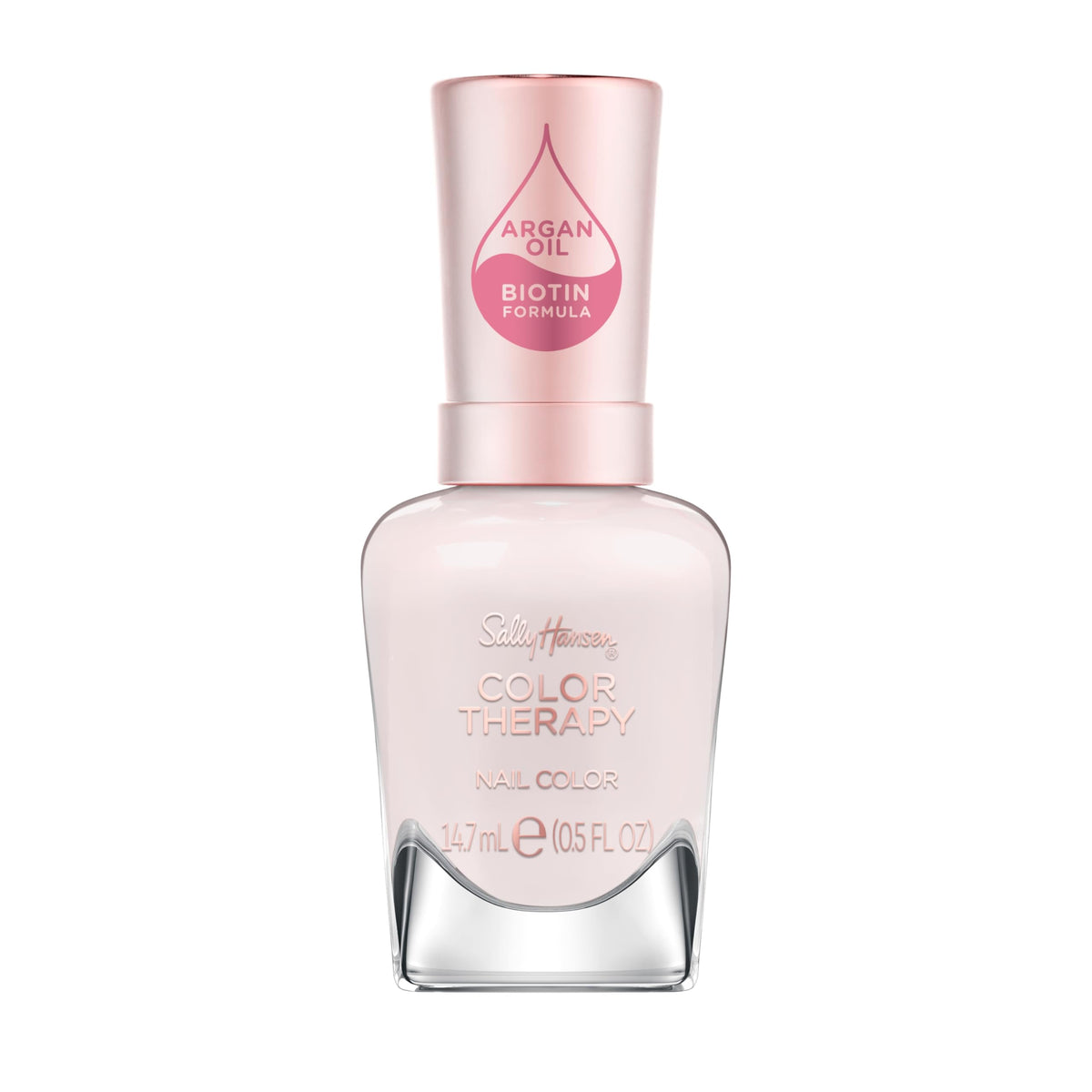 Sally Hansen bottle front view showing 127 No Hesitations and glossy finish benefit