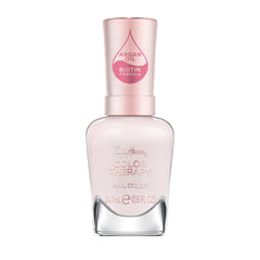Sally Hansen bottle front view showing 127 No Hesitations and glossy finish benefit