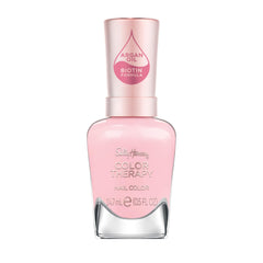 Sally Hansen front bottle showing ivory-pink shade and glossy finish benefits