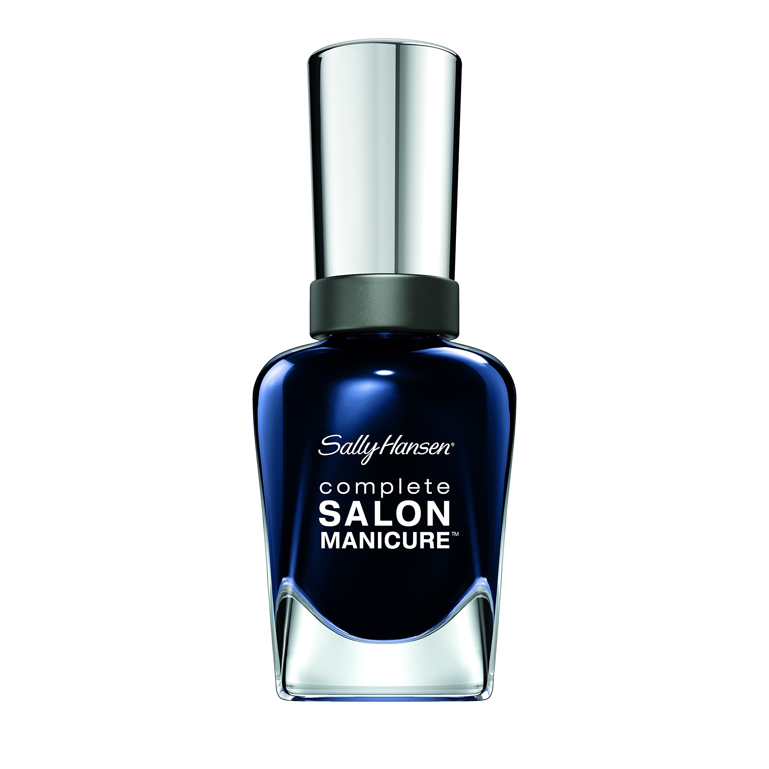 Sally Hansen complete salon manicure front bottle showing Dark Hue-Moor shade and label, professional finish