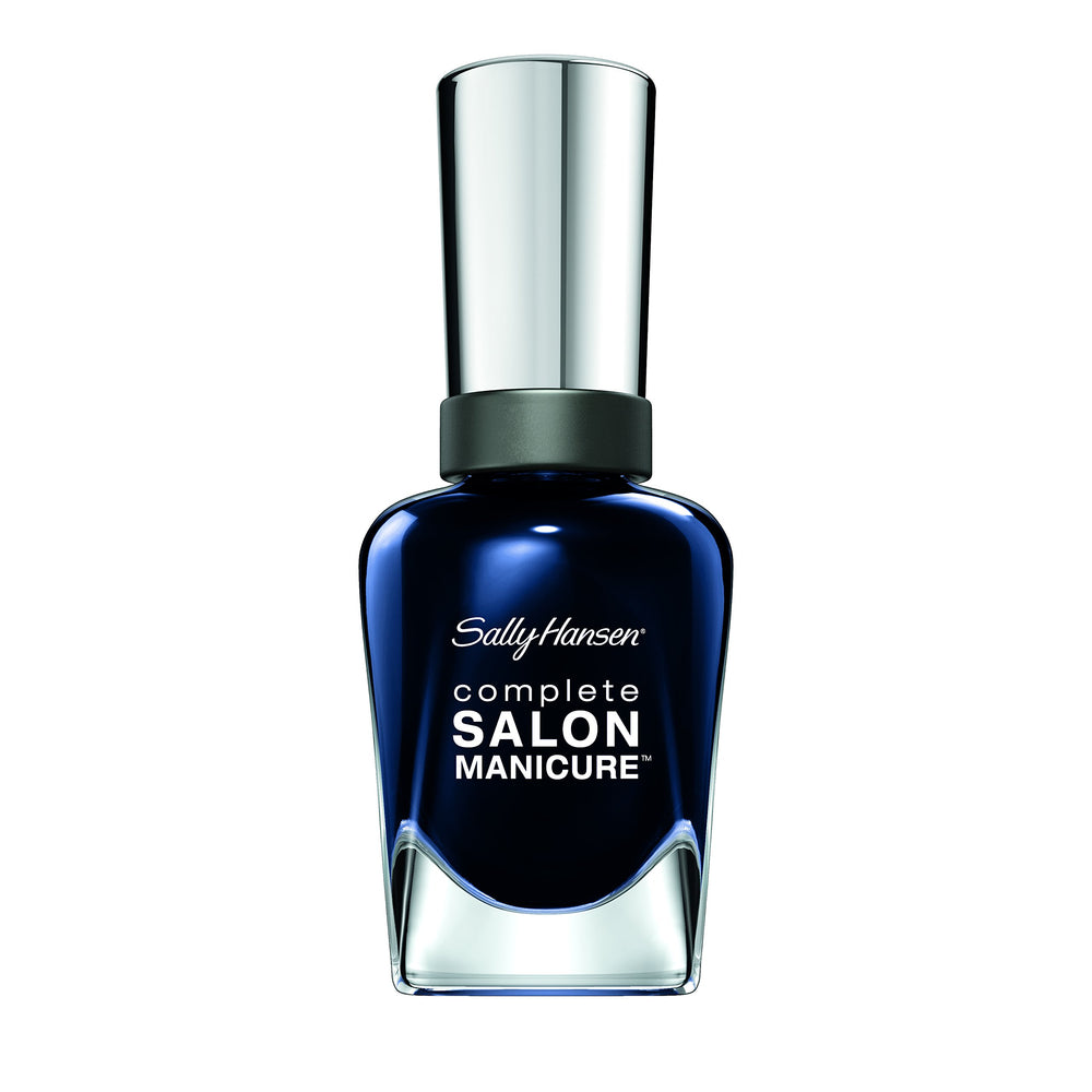 Sally Hansen complete salon manicure front bottle showing Dark Hue-Moor shade and label, professional finish