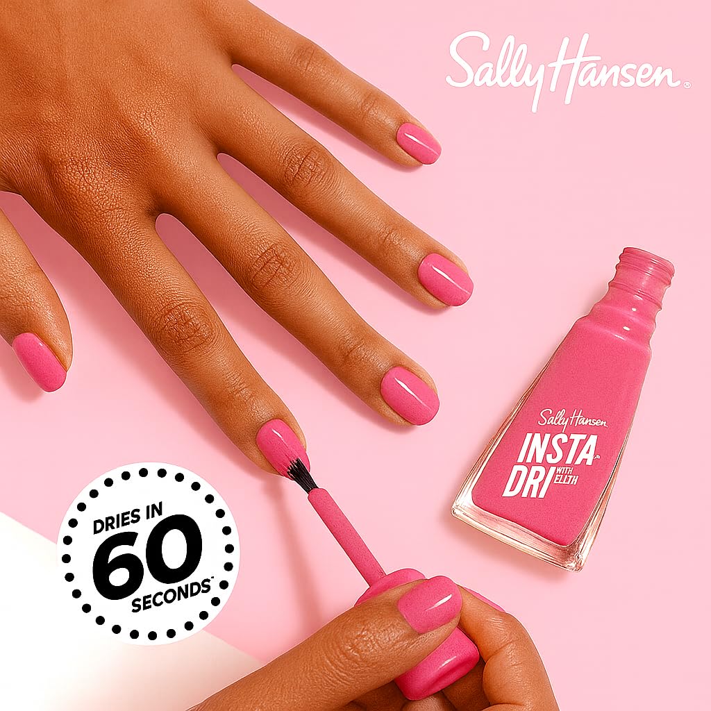 Sally Hansen Confetti Pop on manicured nails in lifestyle scene for instant sparkle