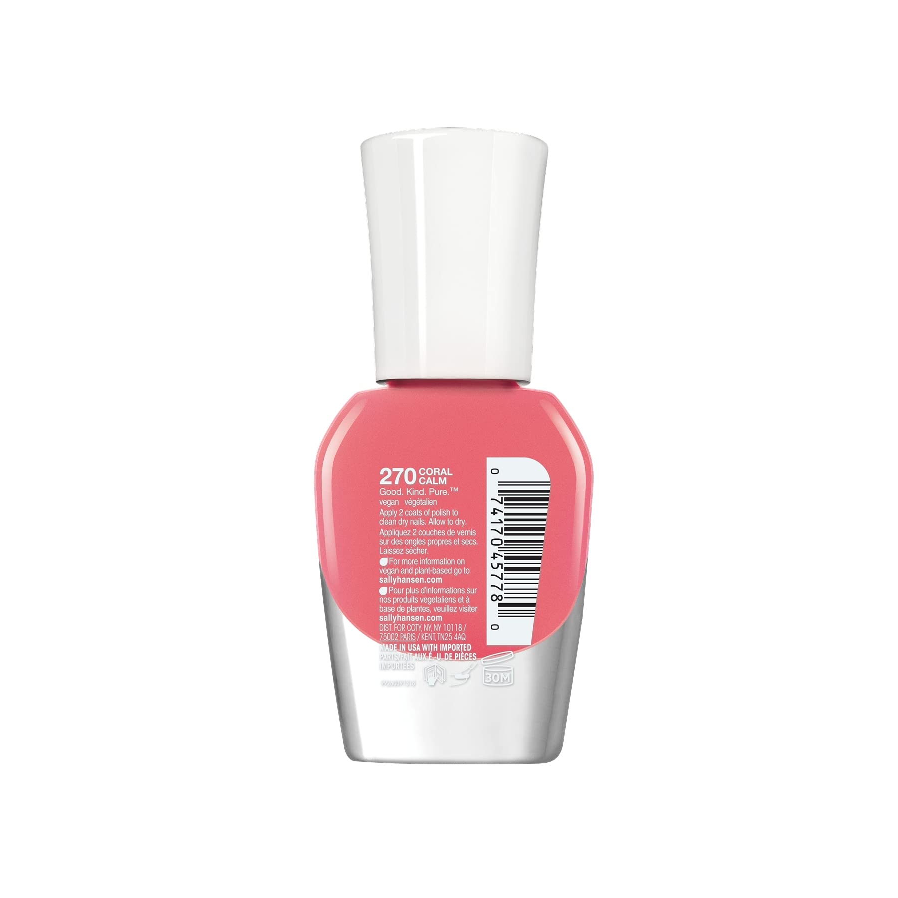 Sally Hansen ingredients label close-up showing 10-free formulation and transparency benefit