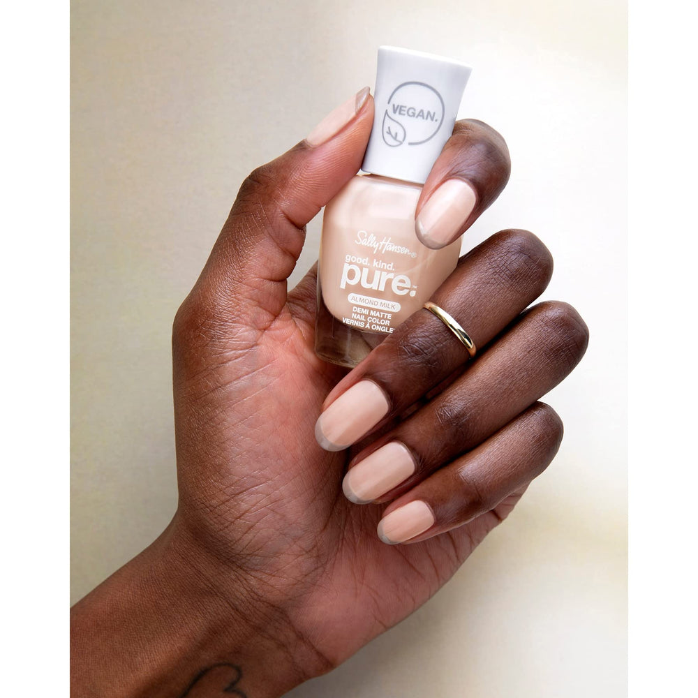 Sally Hansen polish with top coat showing added shine and protection benefit