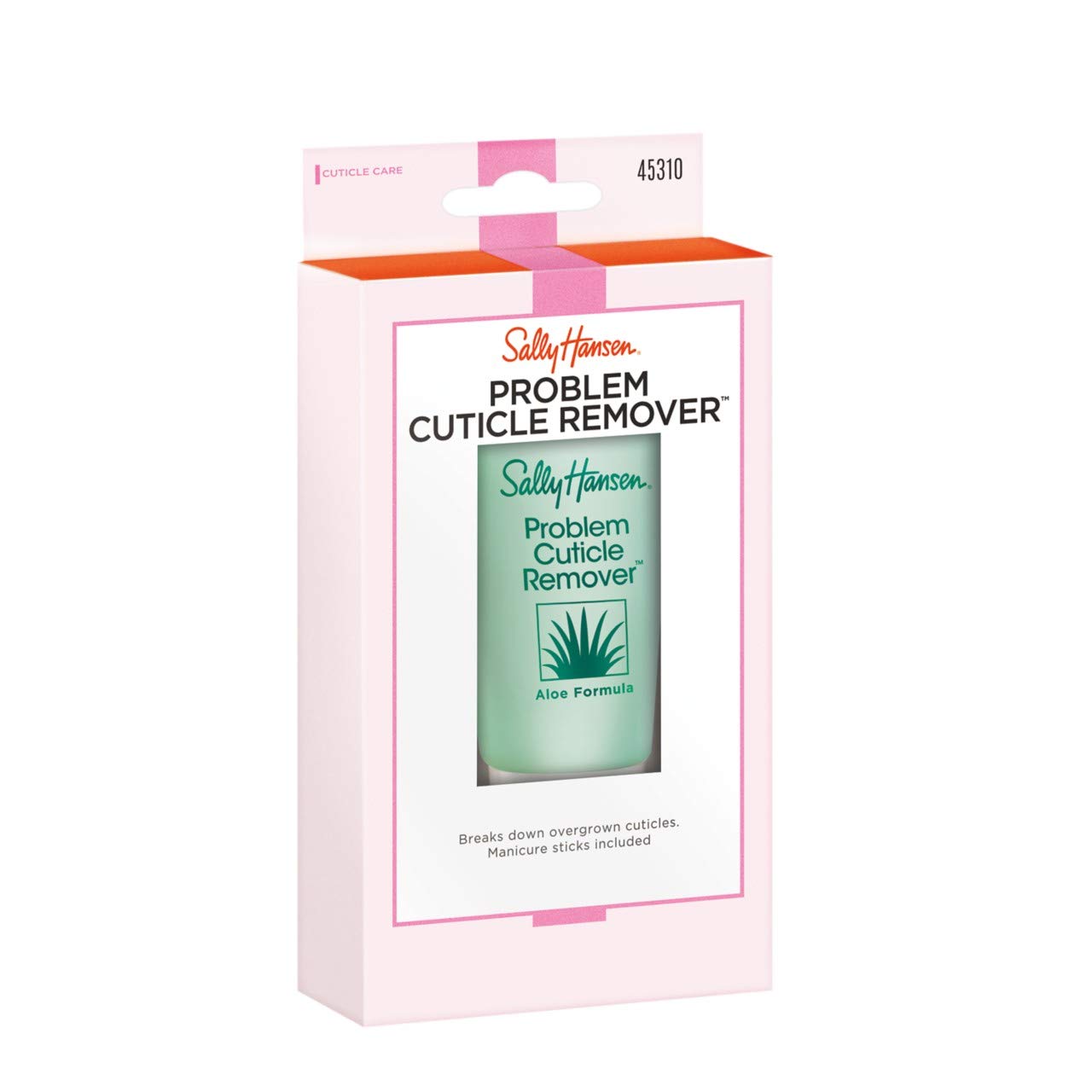 Sally Hansen cuticle remover being applied during at-home manicure, neat polish prep benefit