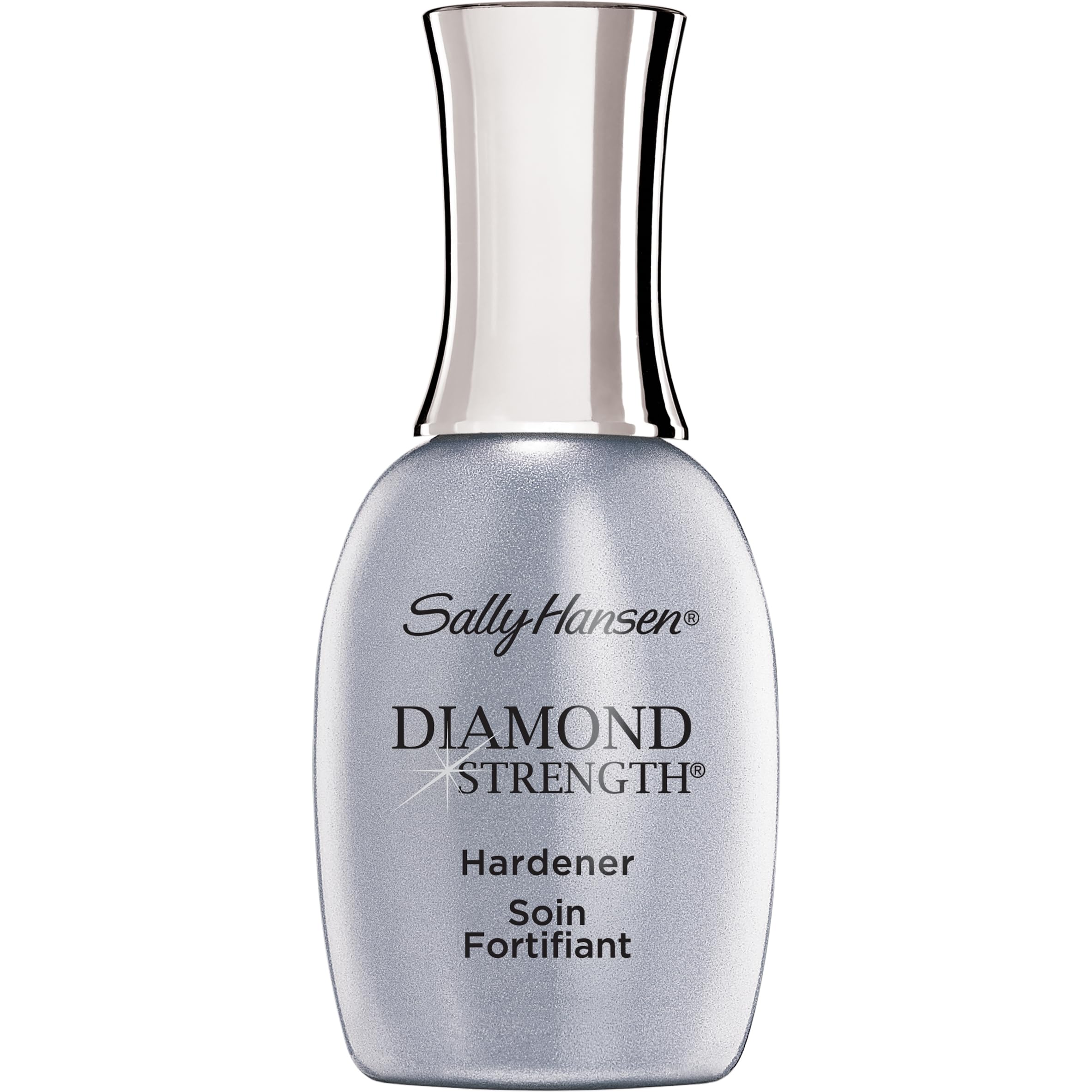 Sally Hansen front packaging showing clear bottle and benefit of strengthened nails