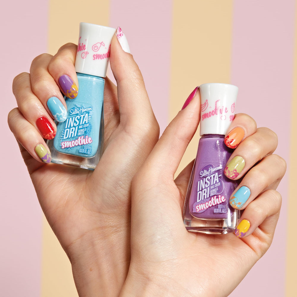 Bottle cap and label detail of Sally Hansen highlighting quick-dry information