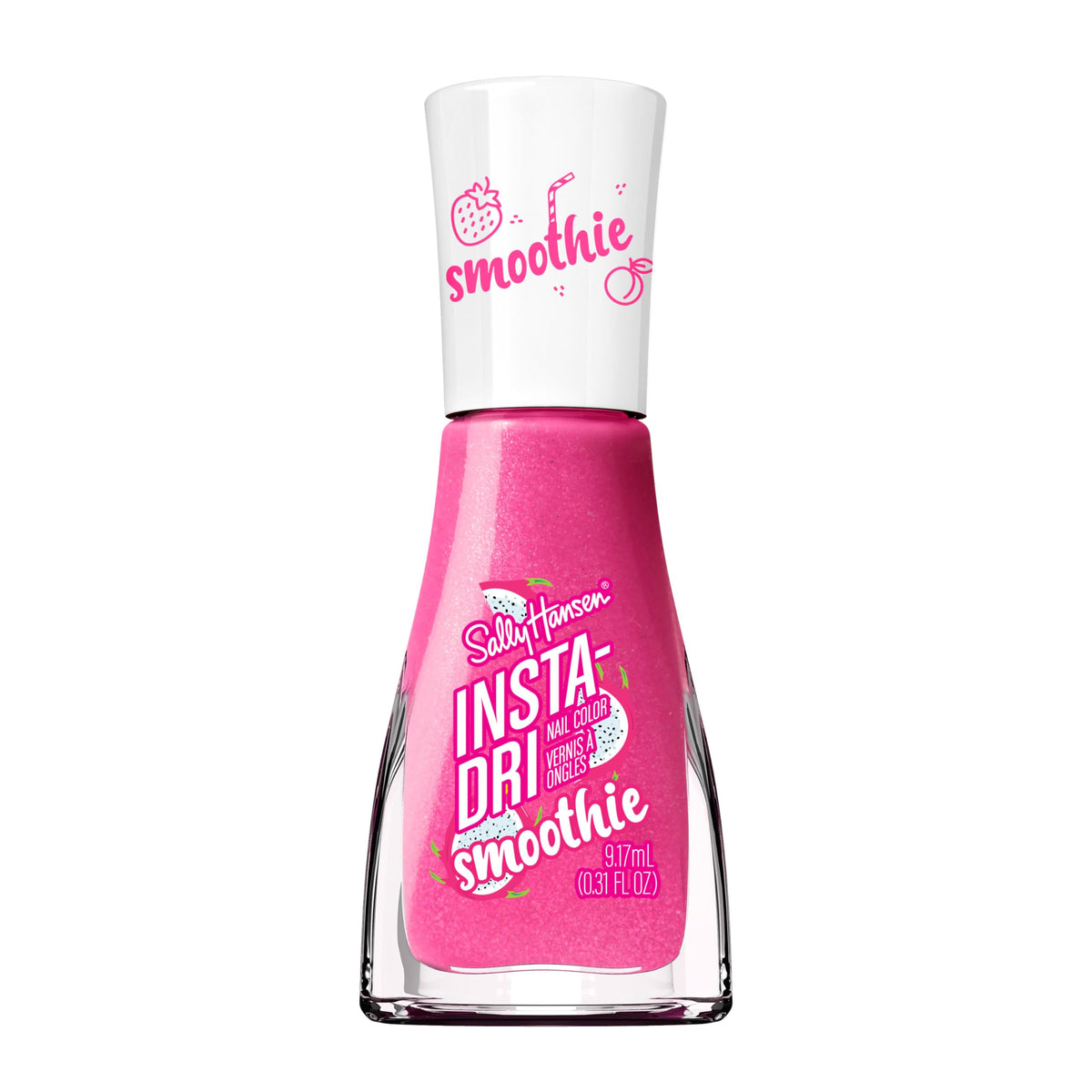 Sally Hansen bottle front view showing dragon fruit crush color and size benefit