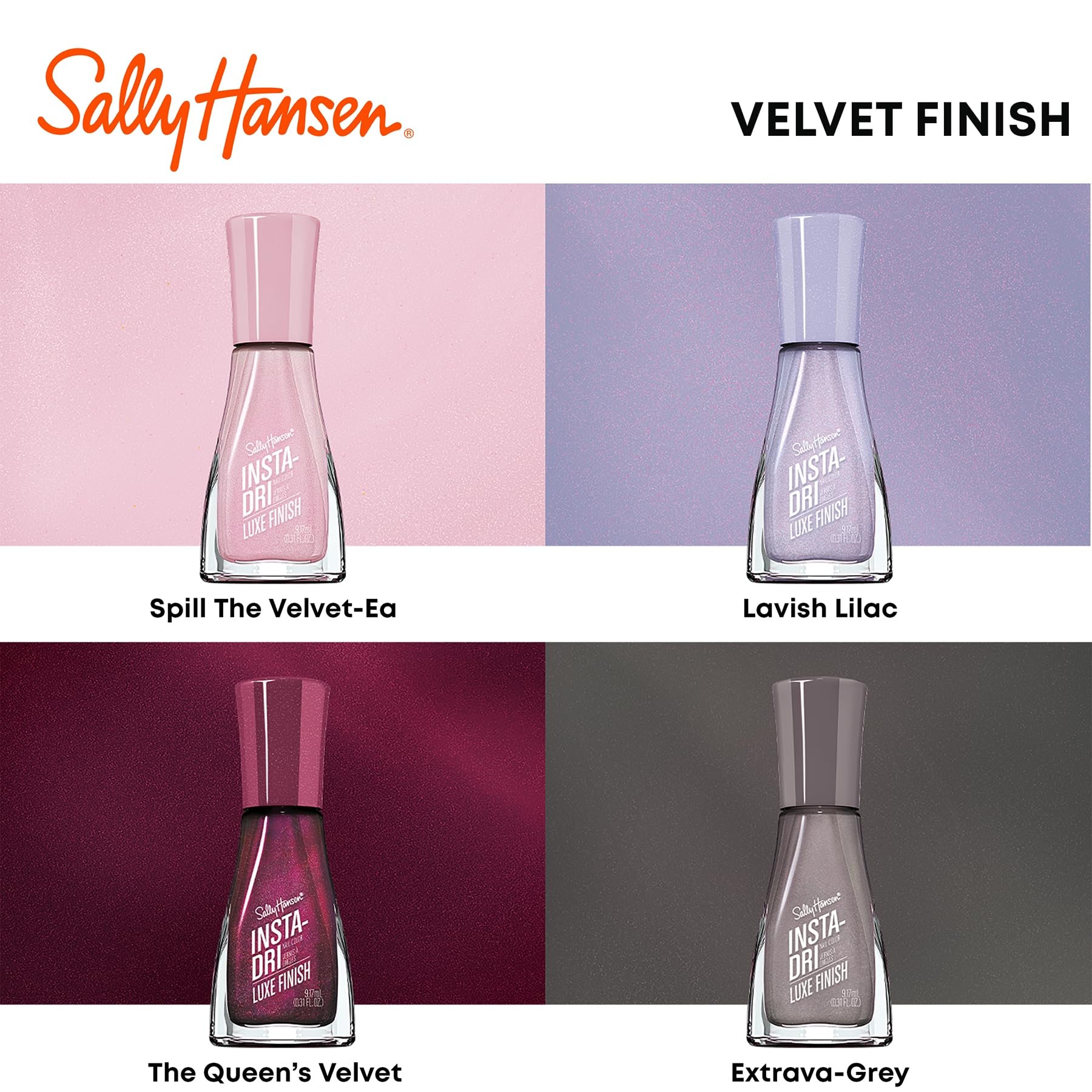 Sally Hansen nails paired with velvet outfit showing polished fashion-ready look