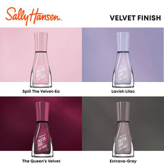 Sally Hansen nails paired with velvet outfit showing polished fashion-ready look