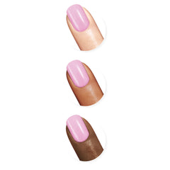 Sally Hansen swatched on fingernails highlighting one-coat coverage and shine