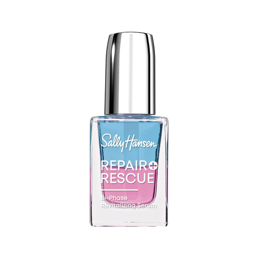 Sally Hansen front bottle showing clear bi-phase serum and branding, fast moisturizing