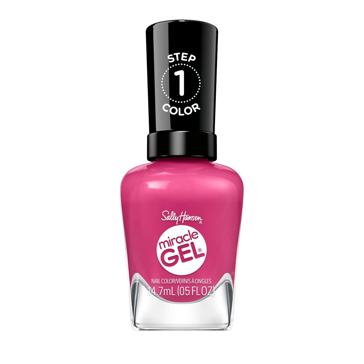 Sally Hansen front packaging showing 350 Work Hard Play Pink and vibrant color benefit