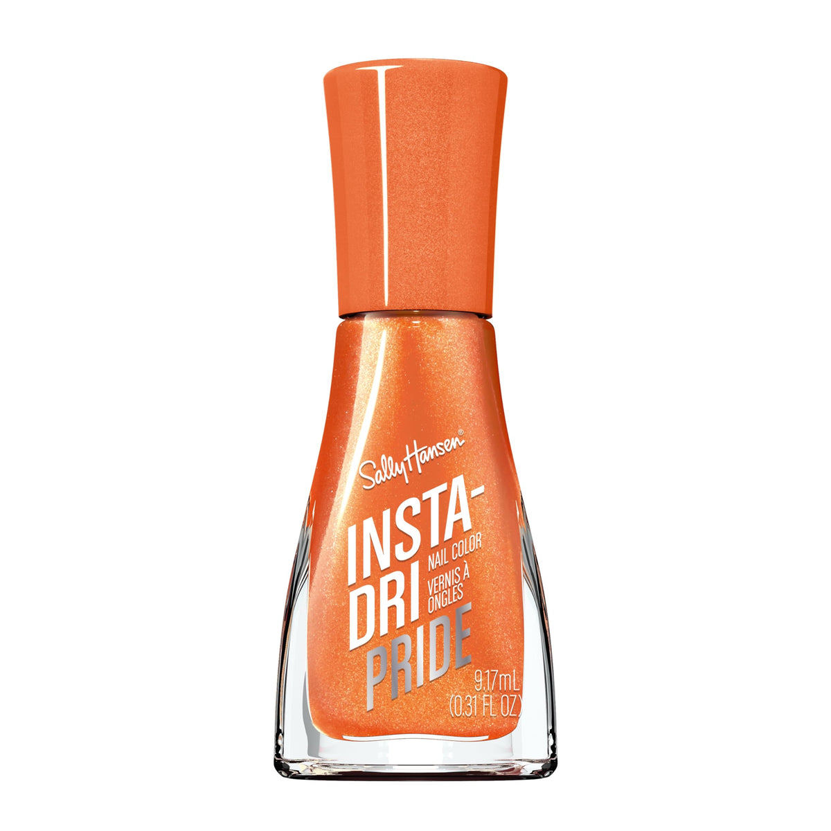 Sally Hansen front packaging showing limited-edition Pride branding and metallic shade benefits