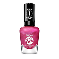 Sally Hansen front packaging showing berry-pink bottle and label benefits