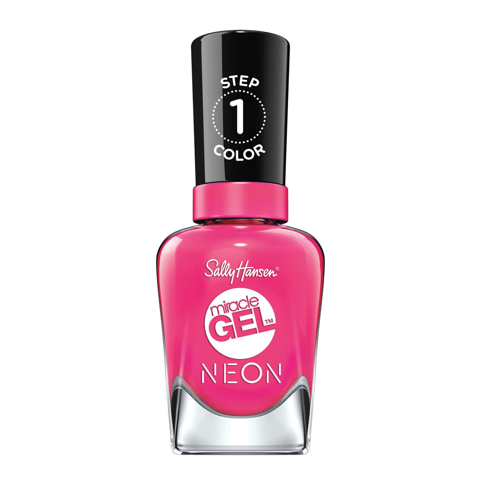 Sally Hansen bottle front packaging showing bright fuchsia shade and salon finish