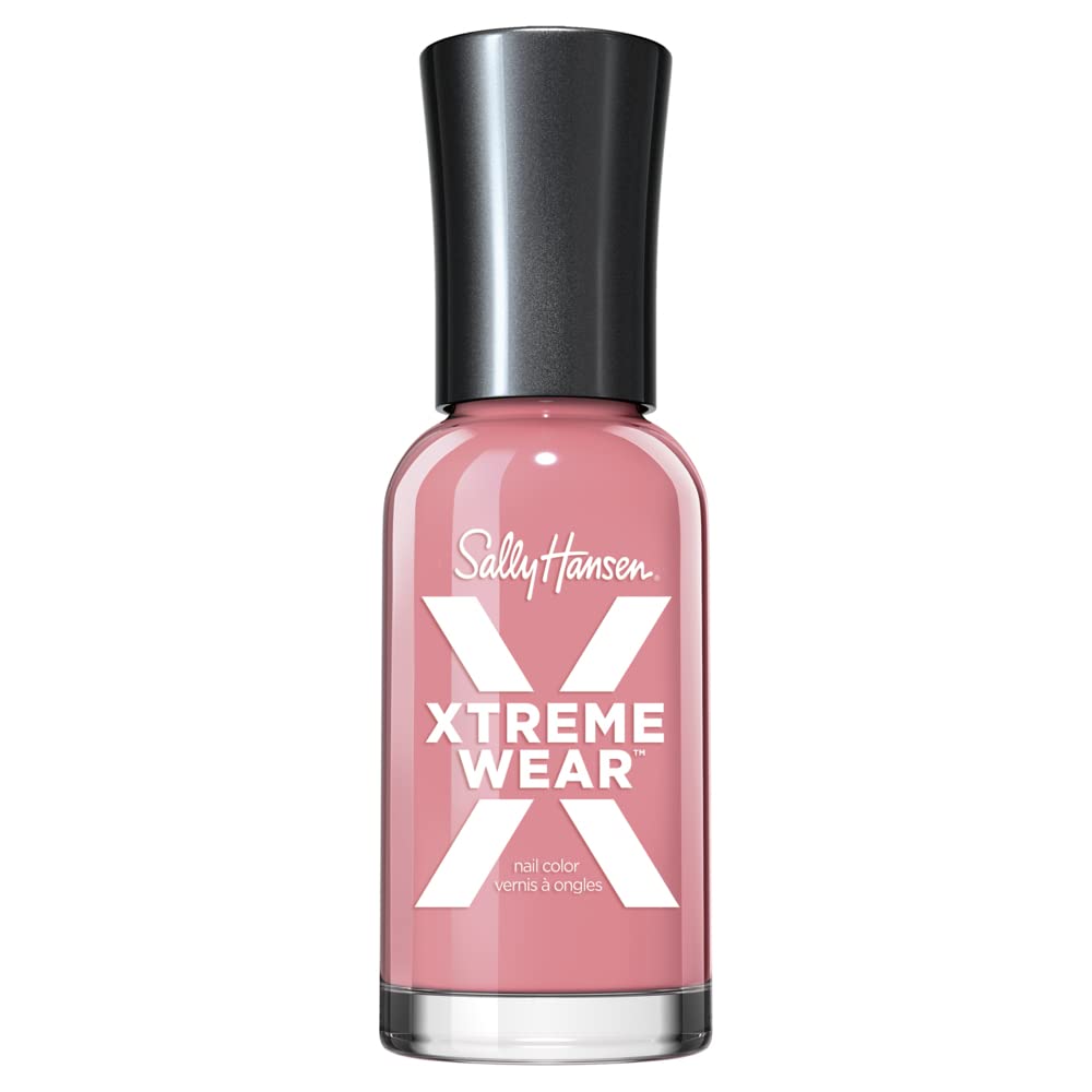 Sally Hansen bottle front view showing Giant Peach color and glossy finish benefit