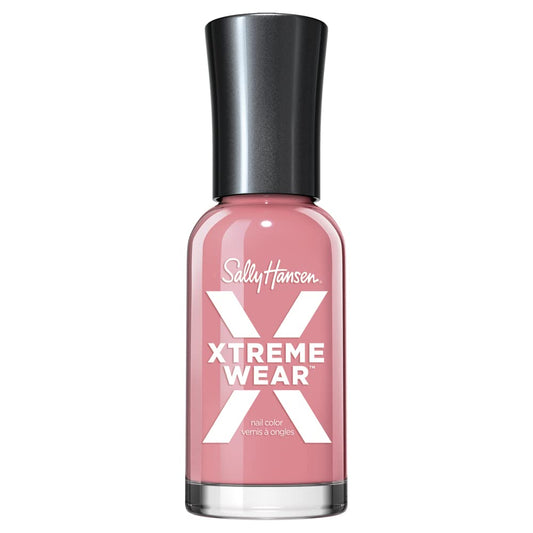 Sally Hansen bottle front view showing Giant Peach color and glossy finish benefit