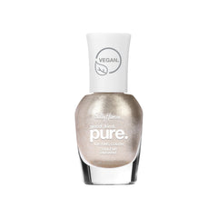 Sally Hansen bottle front packaging showing metallic gold shade and clean formula benefit