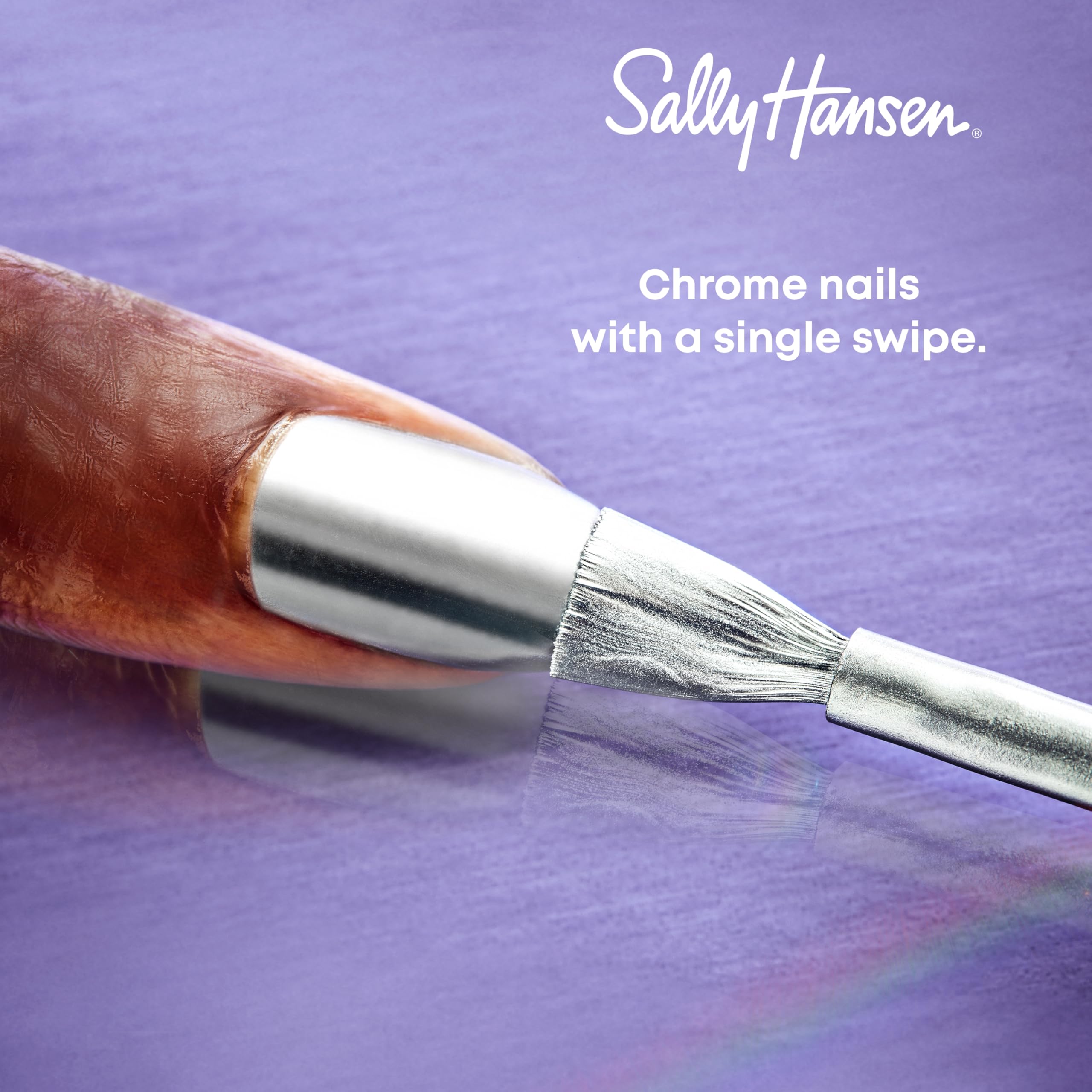 Sally Hansen Gold Standard brush applying smooth gold foil polish demonstrating even coverage benefit