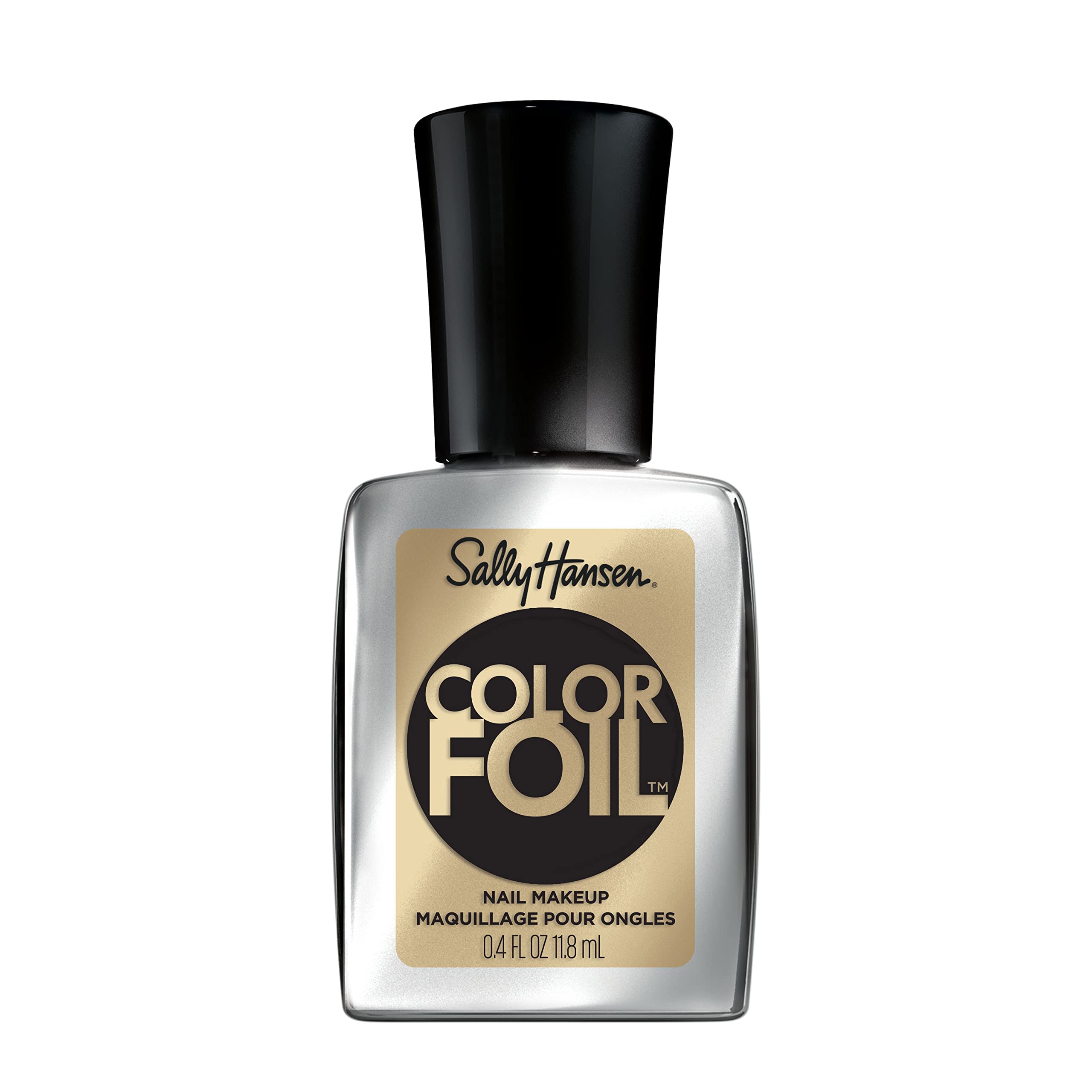 Sally Hansen Gold Standard front bottle shot showing vibrant gold finish and branding for easy shelf identification