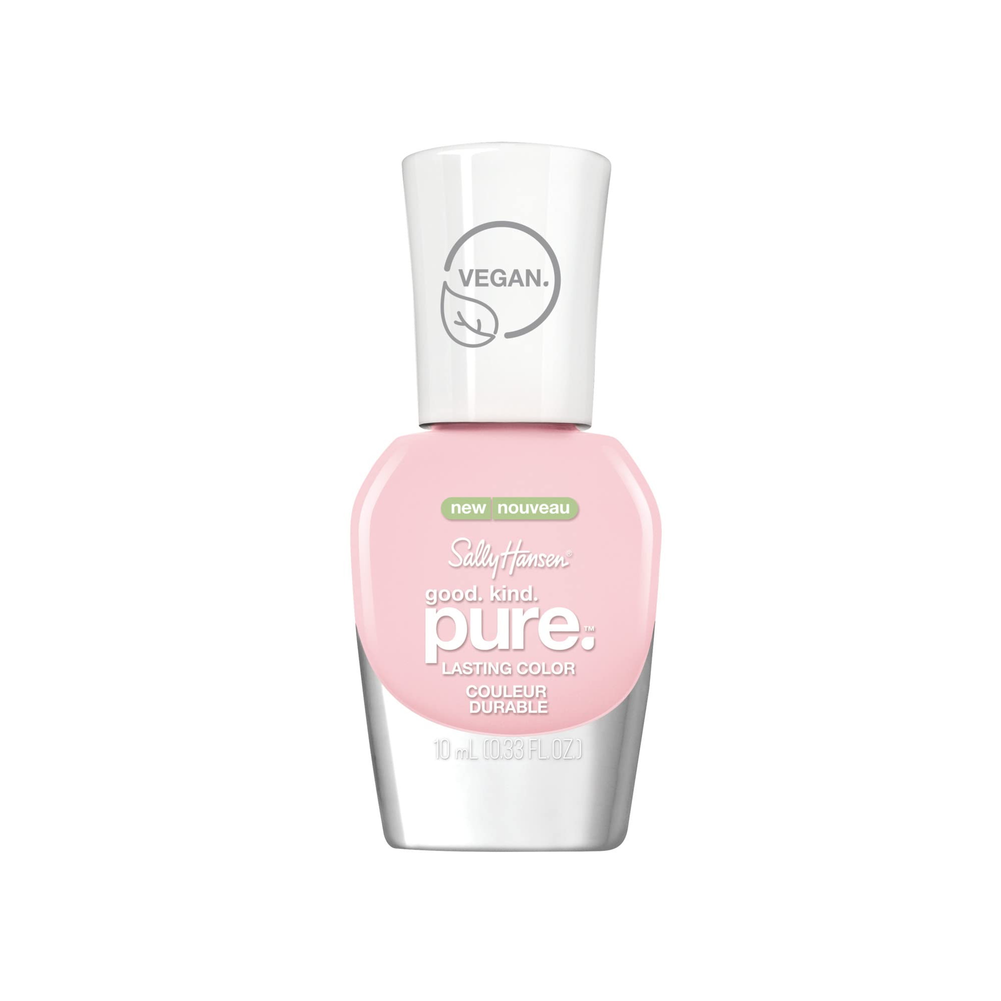 Sally Hansen bottle front view showing 200 Pink Cloud with glossy finish benefit