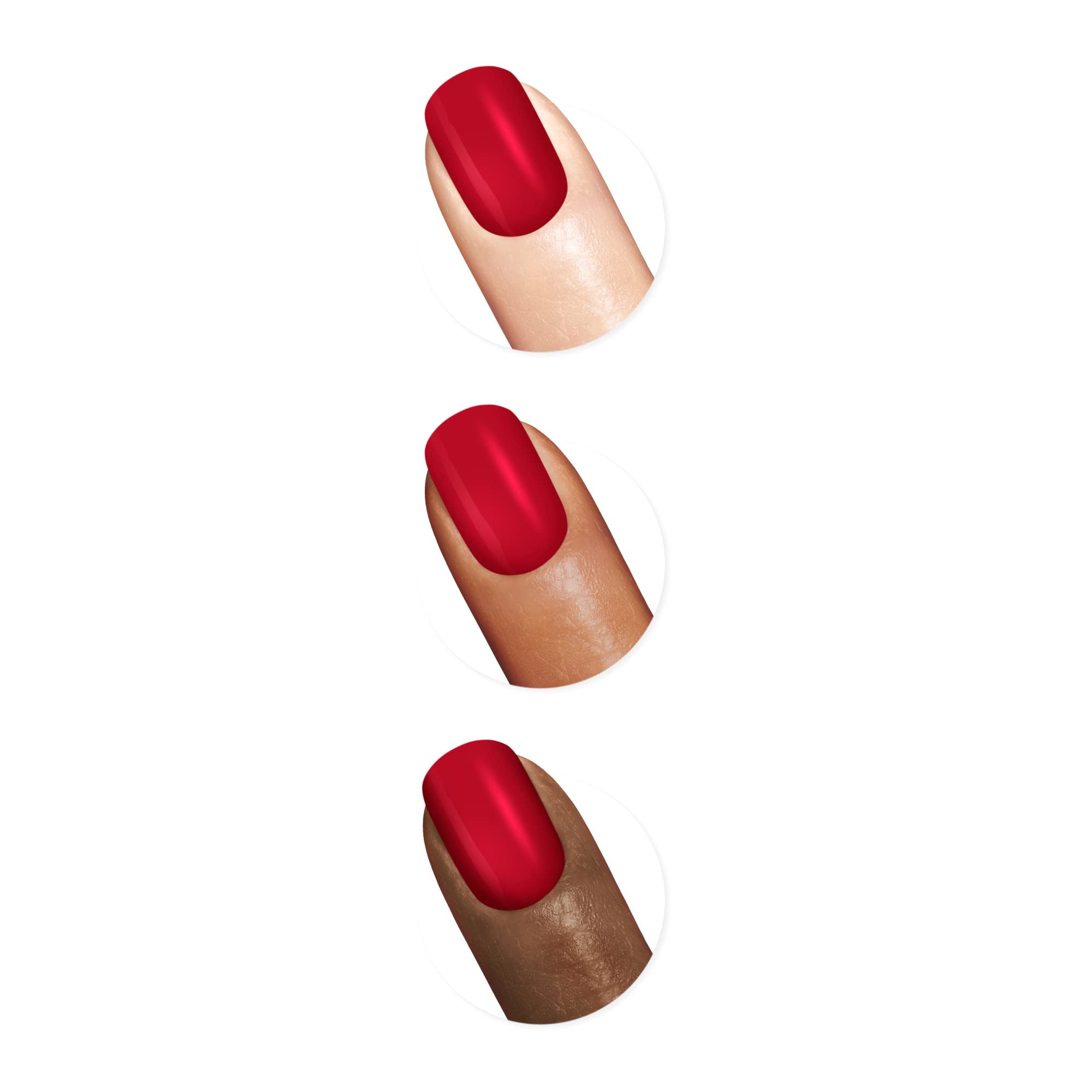 Sally Hansen swatch painted on nails showing true color and opacity