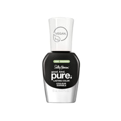 Sally Hansen bottle front view showing Black Stone shade and clean packaging benefit