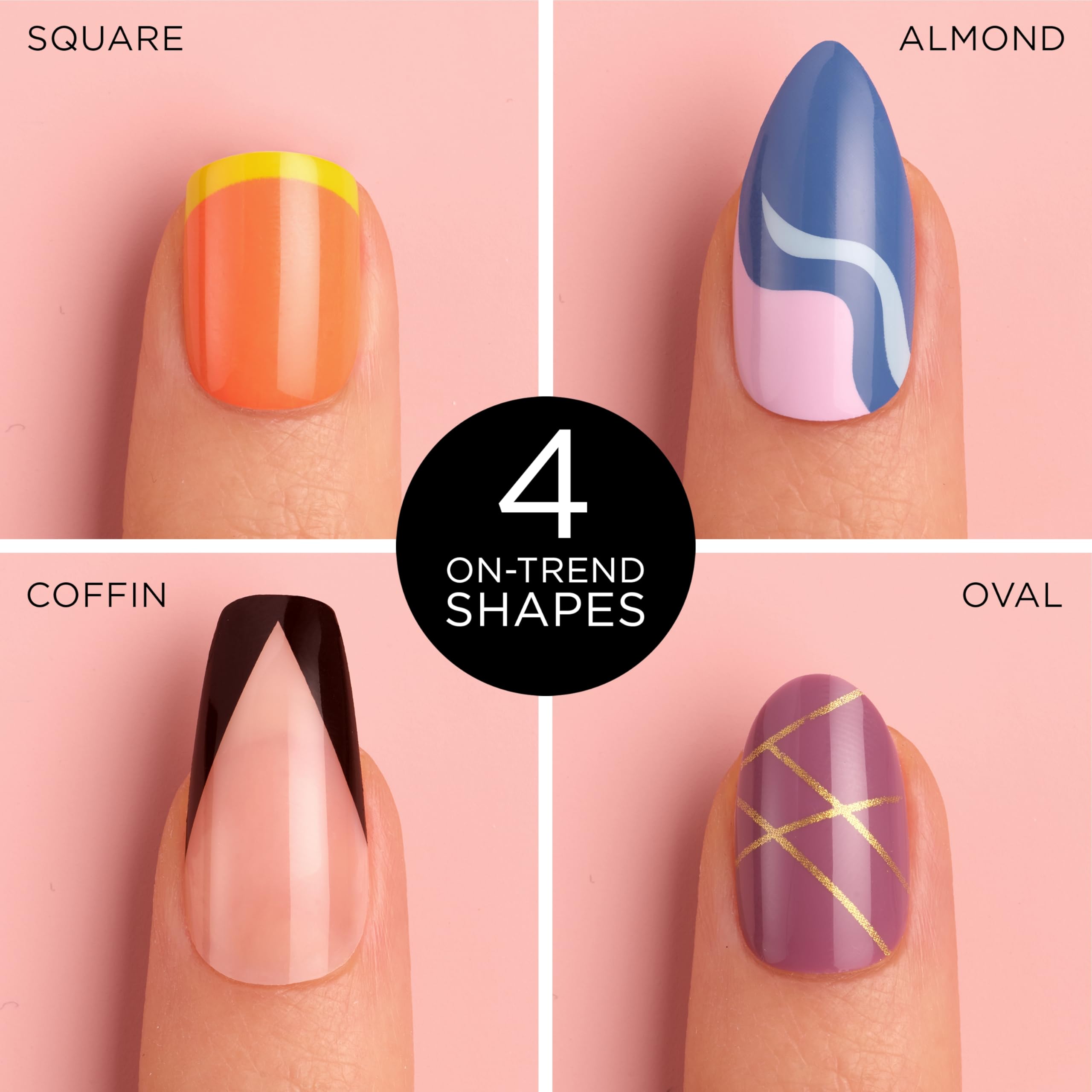Sally Hansen accessories laid out showing included glue, tabs, file, benefit