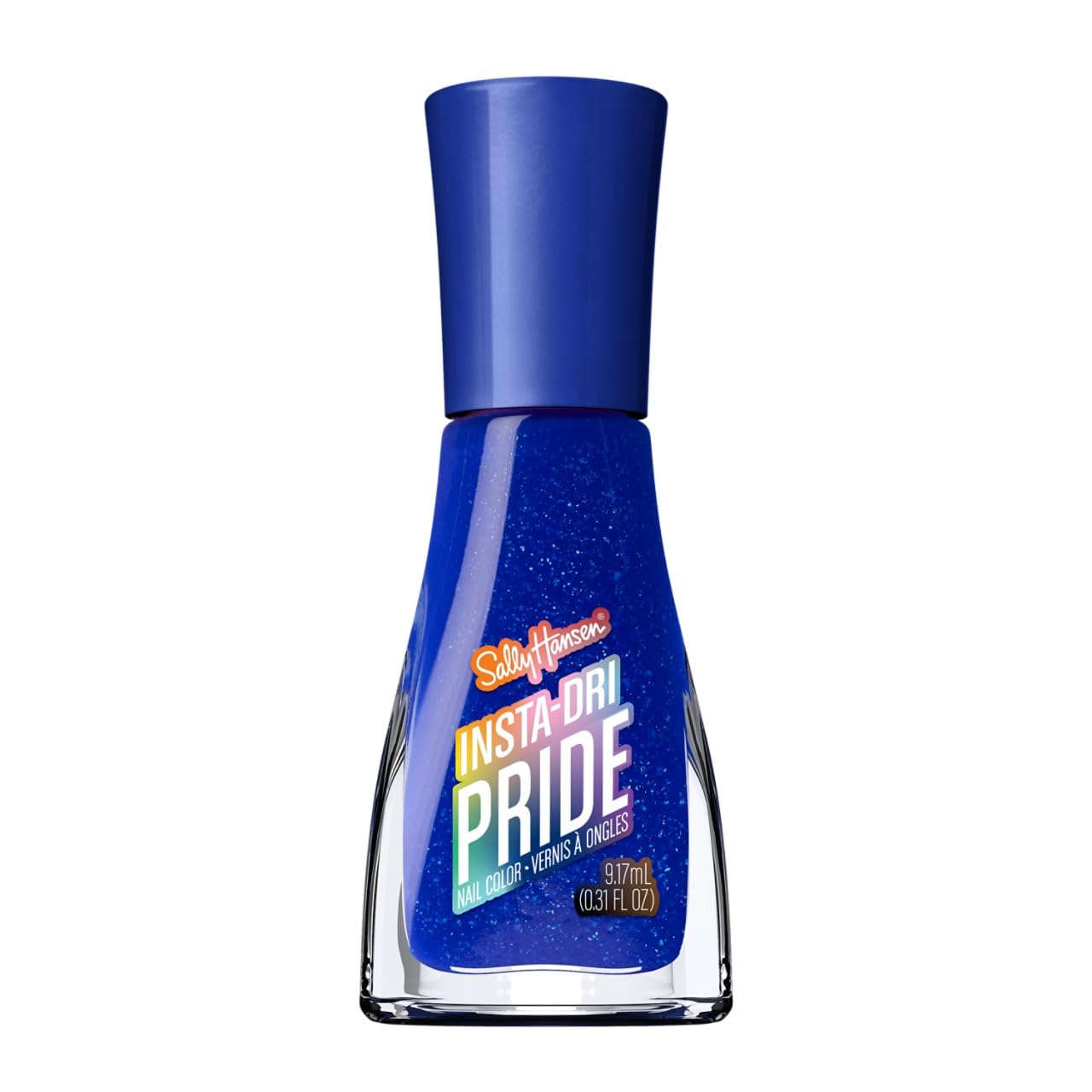 Sally Hansen bottle front packaging showing vibrant cobalt blue shade and brand benefit