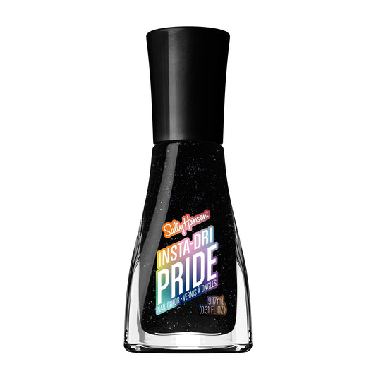 Sally Hansen Insta-Dri front bottle view showing bold black shade and quick-dry benefit