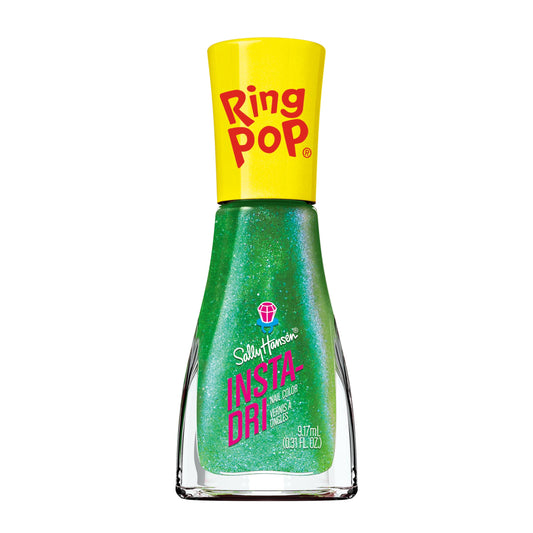 Sally Hansen front bottle shot showing bright green shade and glossy finish