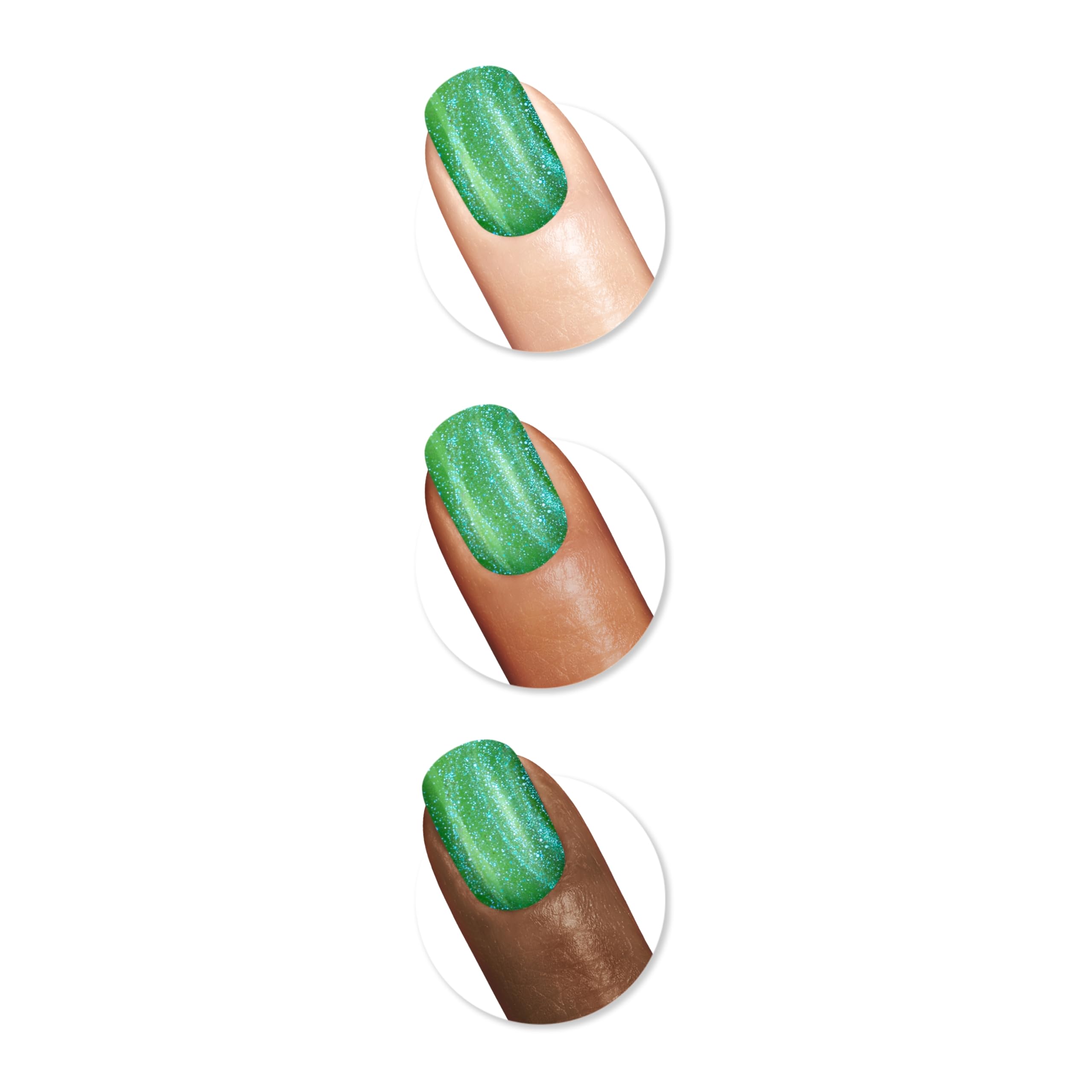Sally Hansen color swatch on nail wheel showing true S-melon like Summer tone