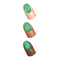 Sally Hansen color swatch on nail wheel showing true S-melon like Summer tone