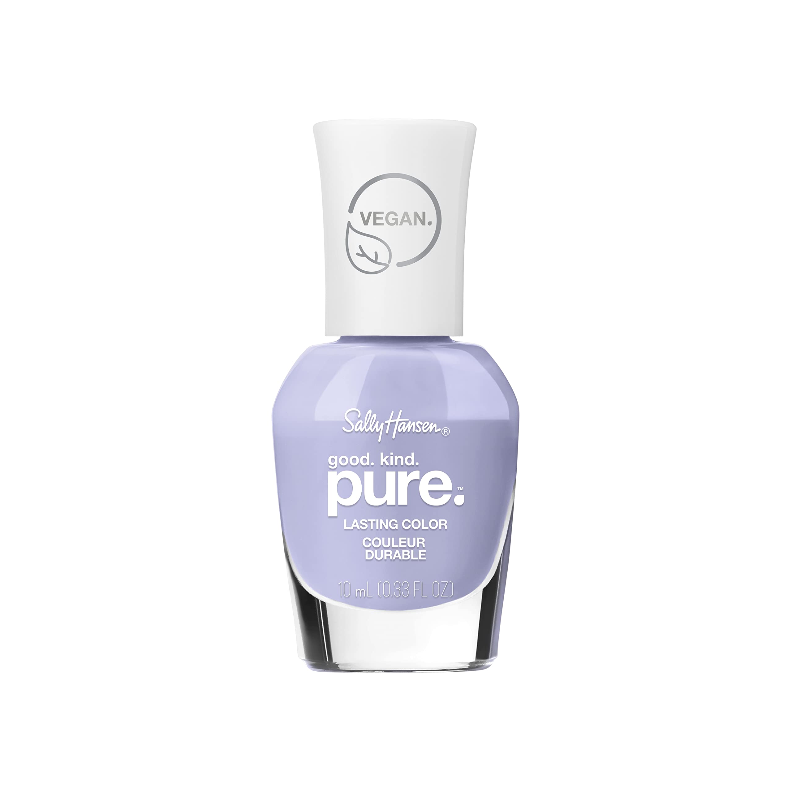 Sally Hansen bottle front view showing bright purple shade and glossy finish