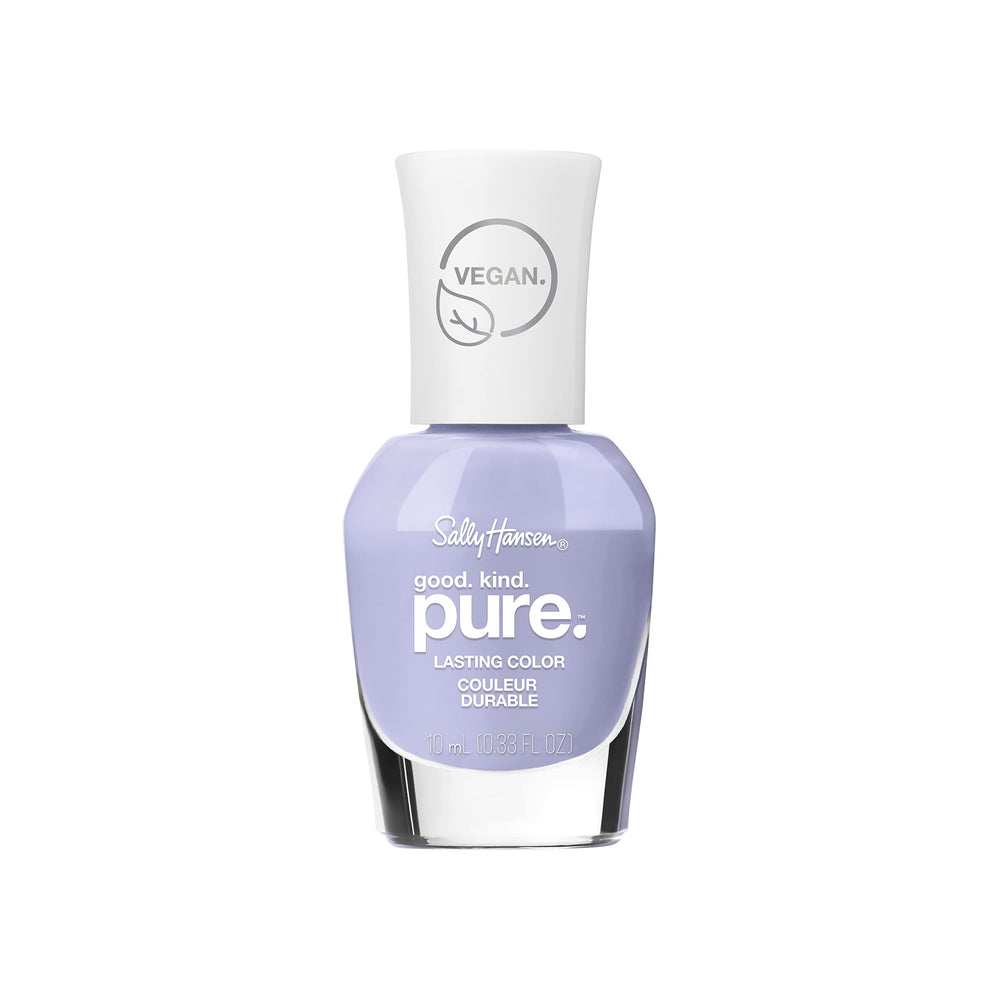 Sally Hansen bottle front view showing bright purple shade and glossy finish