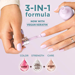 Sally Hansen brush applying Lavender Bliss for even coverage and smooth finish