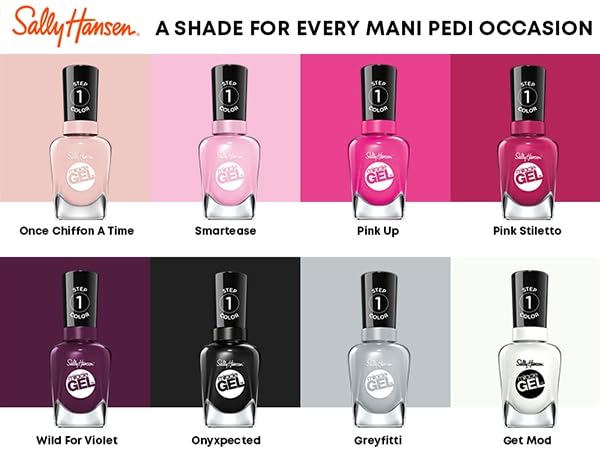 Sally Hansen polished hands in lifestyle setting highlighting stylish durable shine