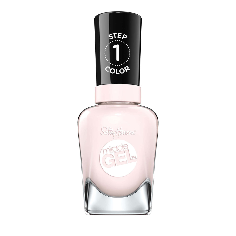 Sally Hansen bottle front showing Little Peony color and glossy finish benefit