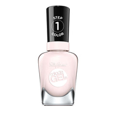 Sally Hansen bottle front showing Little Peony color and glossy finish benefit