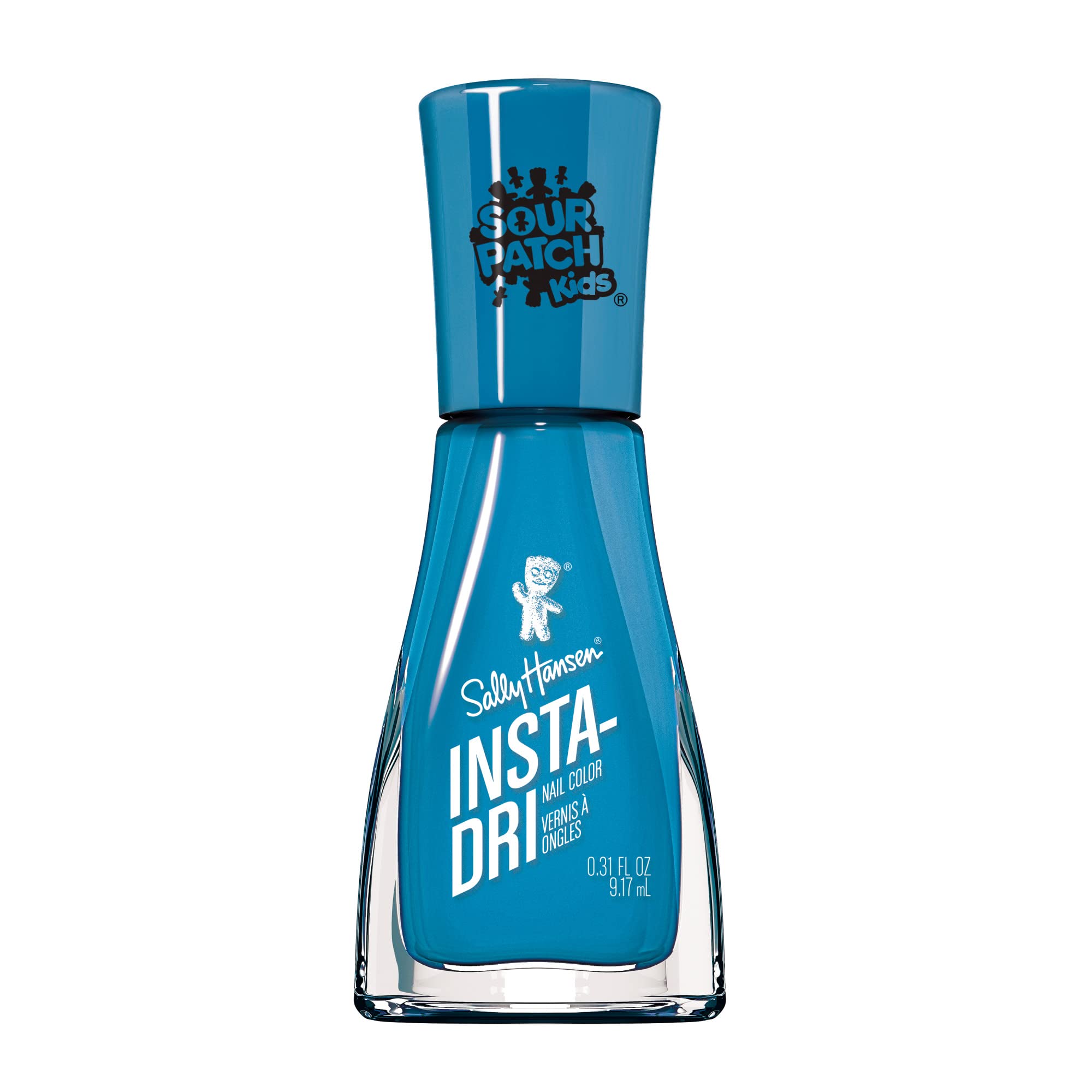 Sally Hansen Maliblue Twist front packaging showing bold blue polish and playful branding, perfect for quick looks