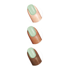 Sally Hansen mint refresh swatch on skin showing opaque coverage