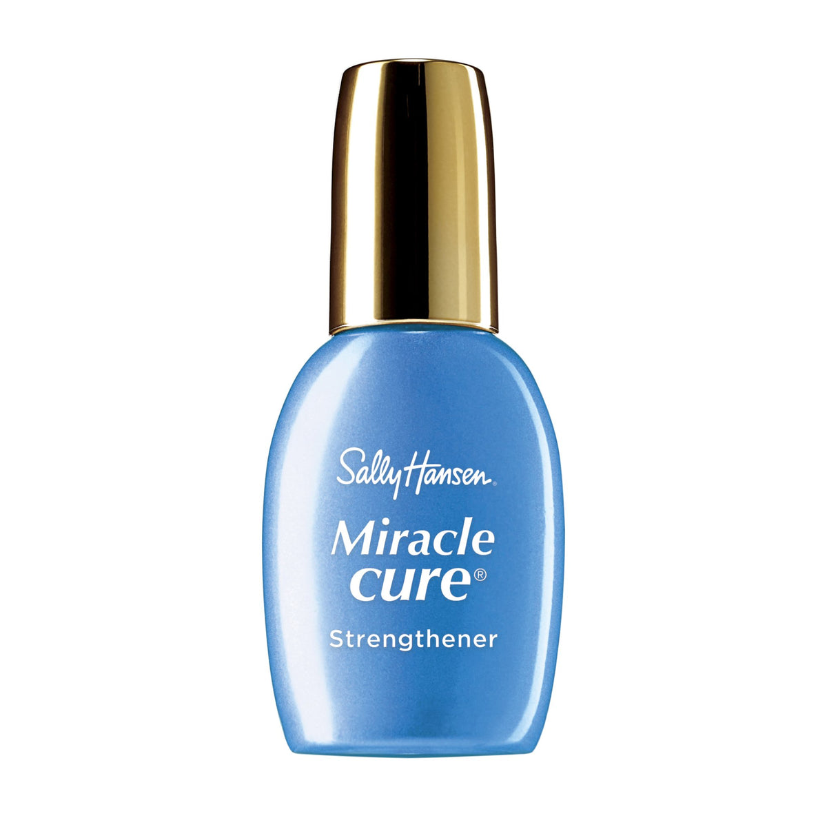 Sally Hansen Miracle Cure front bottle showing clear strengthener and quick application benefit
