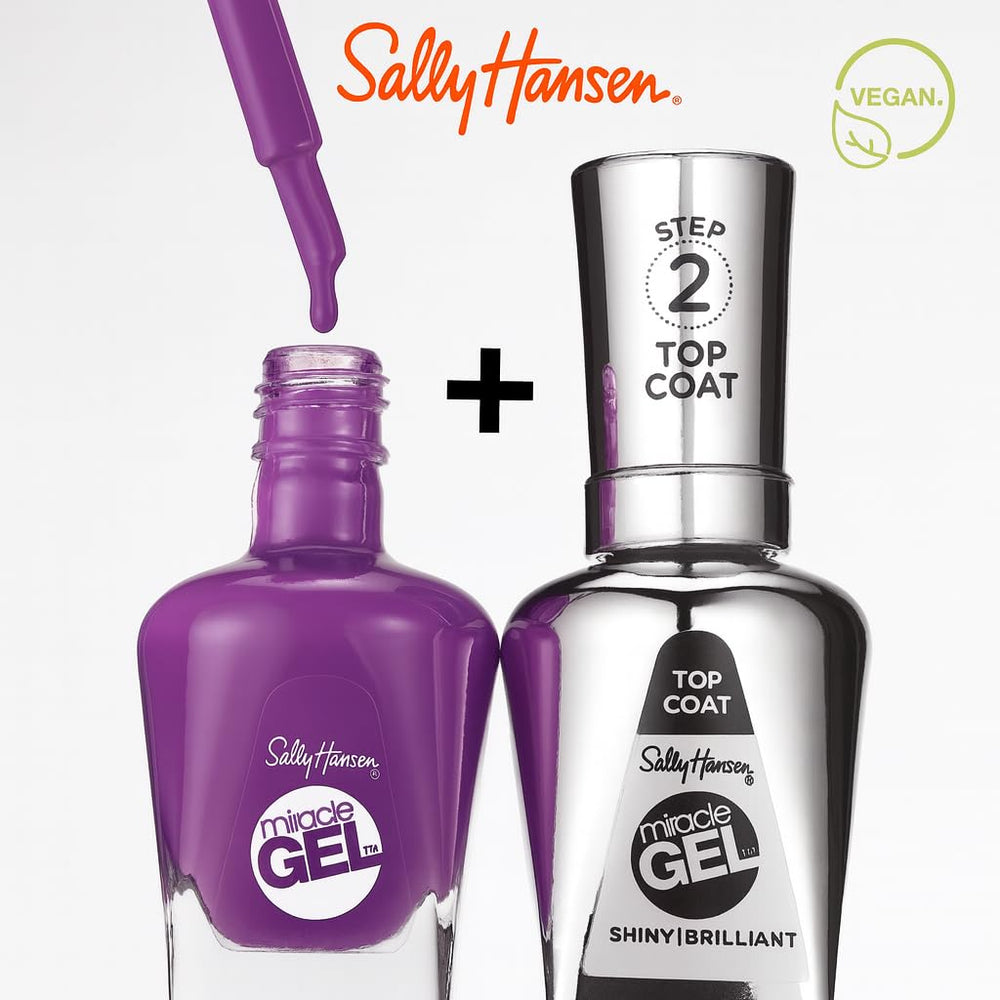 Close-up of glossy finish from Sally Hansen Miracle Gel showing high-shine, chip-resistant benefit