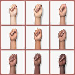 Sally Hansen swatch on nail wheel showing shade and wear advantage
